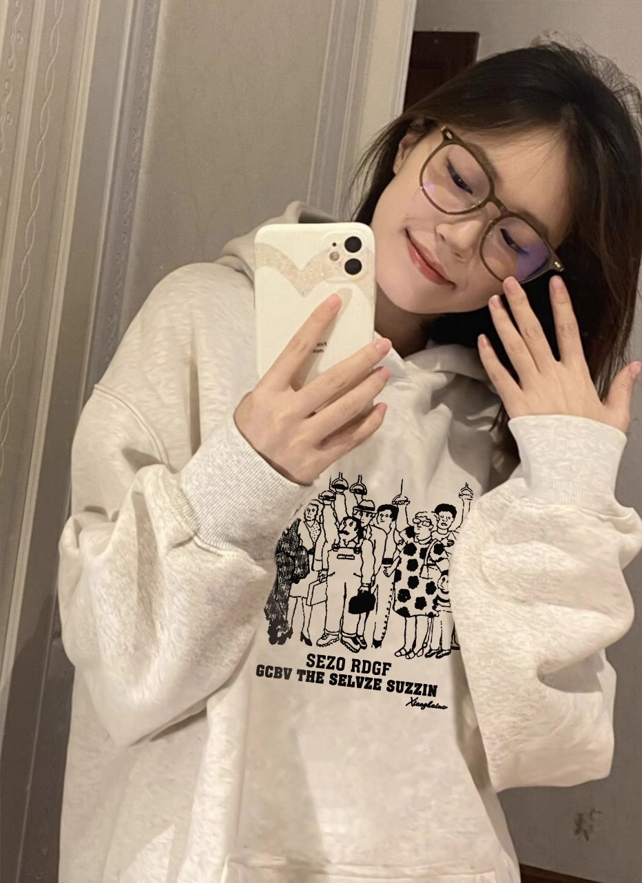 Anti-cotton Chinese cotton composite milk silk 300g/silver fox velvet 400g hooded sweatshirt for women