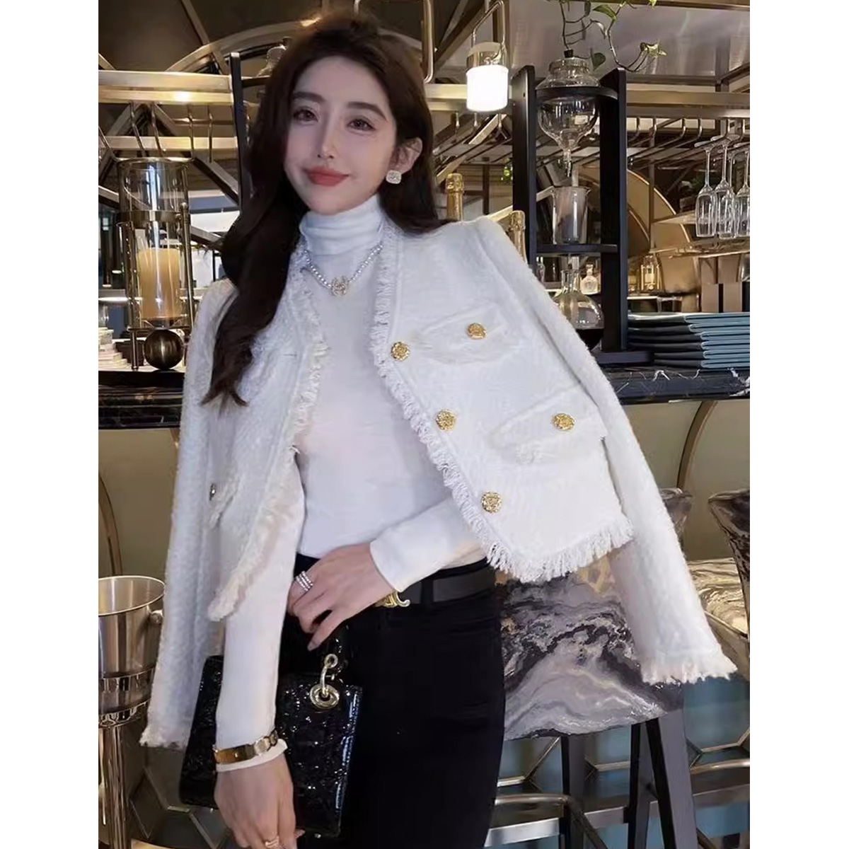 質檢官圖小香風外套女秋冬季氣質名媛法式高級感減齡洋氣短款上衣
