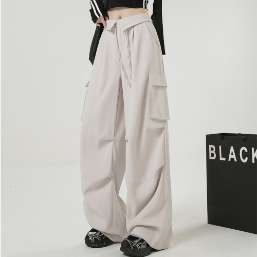 Actual shot of spring and autumn Korean style loose high-waist slim adjustable leggings quick-drying overalls casual sports pants for women