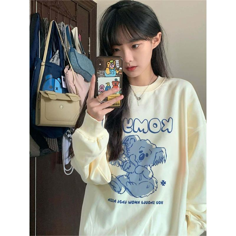 Anti-cotton Chinese cotton composite milk silk 300g/silver fox velvet 400g round neck sweatshirt for women