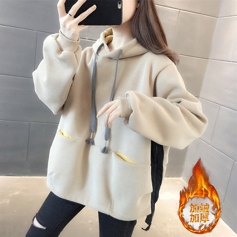 首發牛奶絲複合大衛衣 100聚酯纖維 2023年韓版純色衛衣女寬鬆