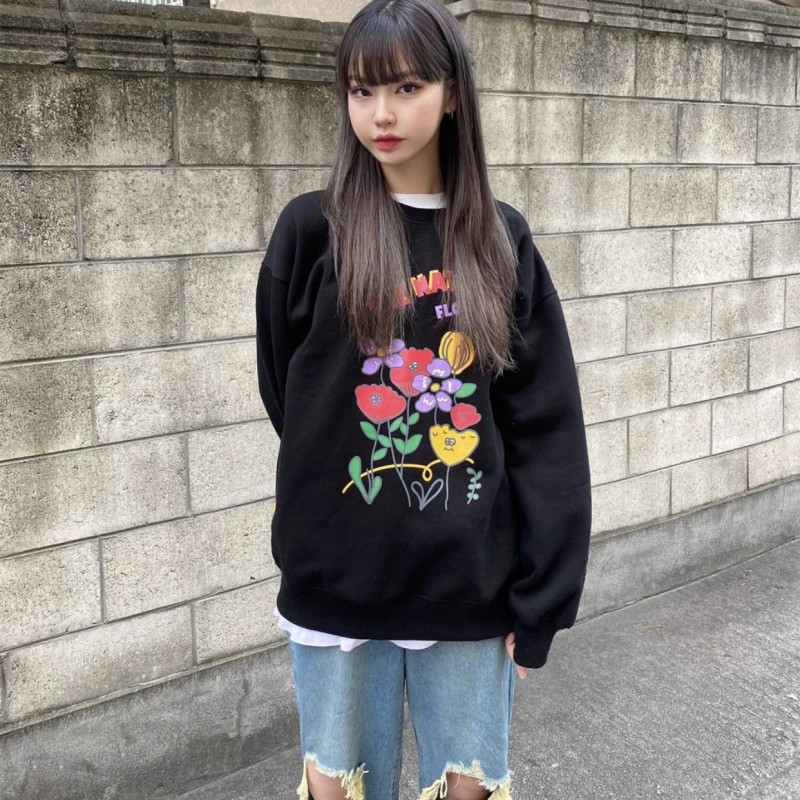 Anti-cotton Chinese cotton composite milk silk 300g/silver fox velvet 400g round neck sweatshirt for women
