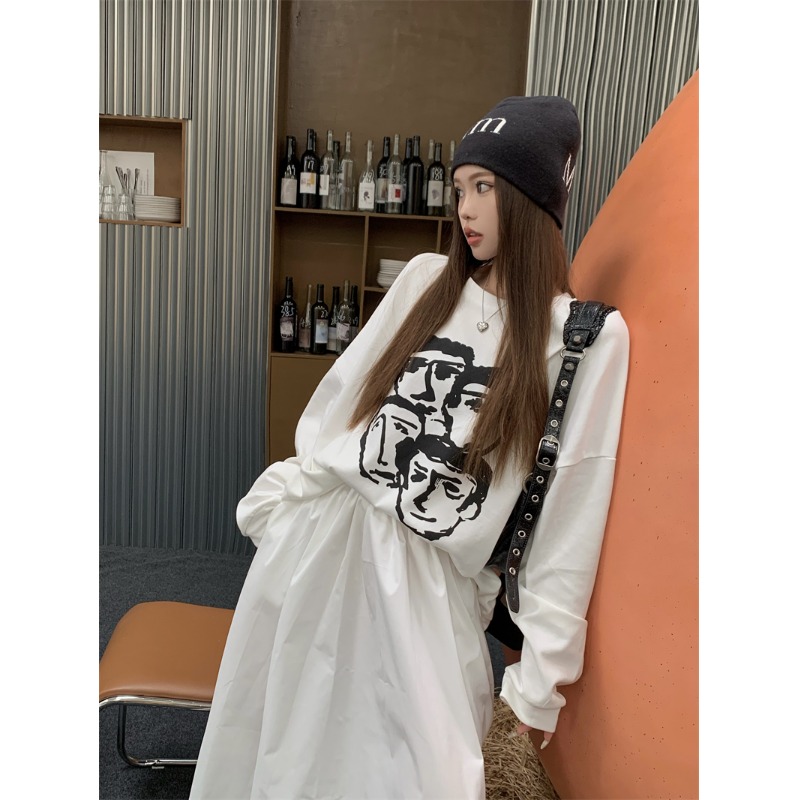 韓版新款華棉複合薄款310克/加絨410克 秋冬裝衛衣女印花寬鬆大碼