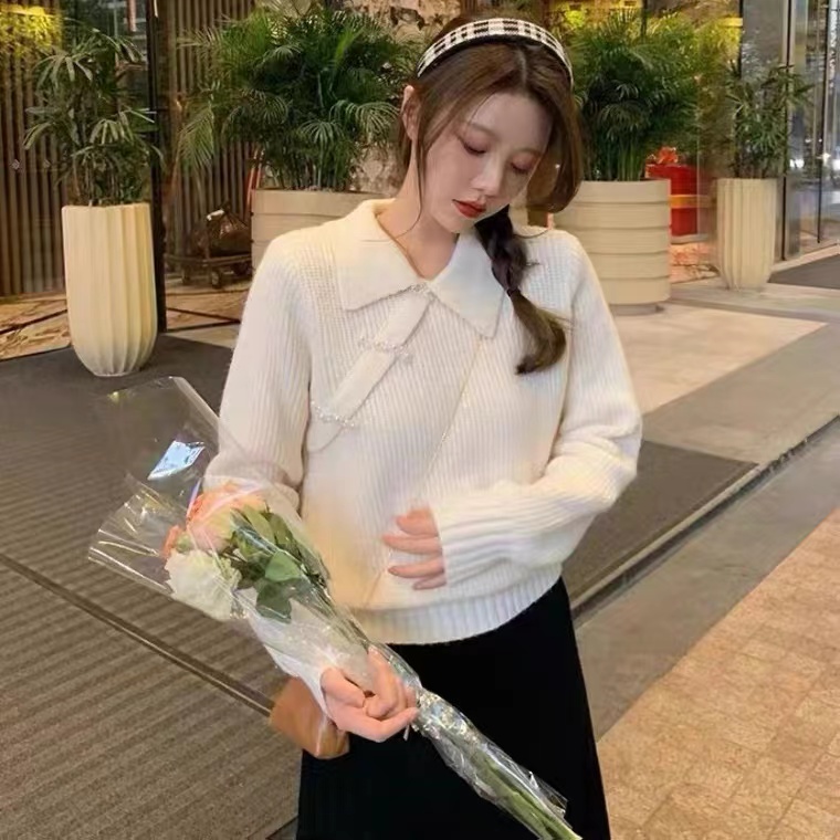 慵懶風毛衣女秋冬設計感法式復古針織衫初戀名媛溫柔外穿洋氣上衣