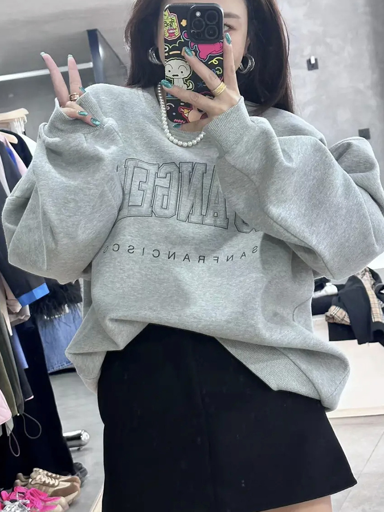 薄款、加絨 超火cec衛衣女春秋韓版oversize無帽