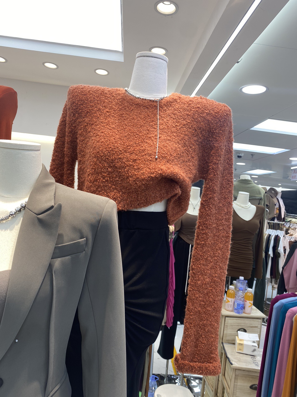 ELEVEN112023 autumn Korean style new fashion street round neck long sleeve furry and comfortable knitted sweater for women