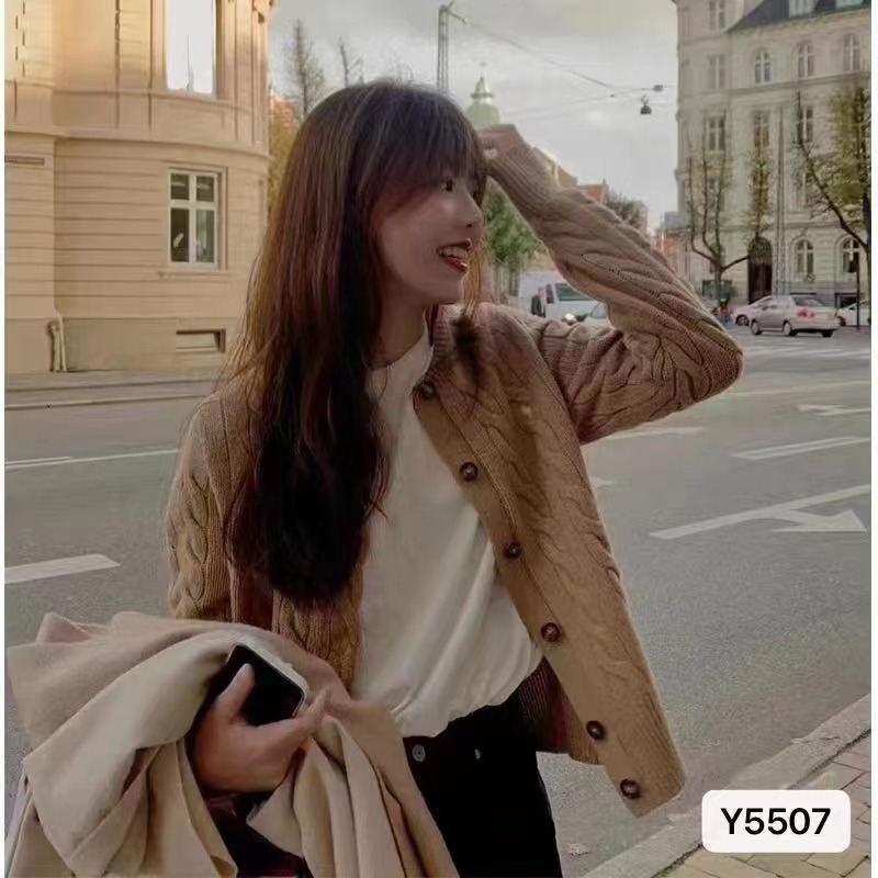 偷偷藏不住趙露思桑稚同款衣服穿搭白色麻花毛衣開衫女針織絞花秋