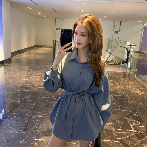 秋季新款復古港風小眾設計感中長款襯衫女士外穿百搭洋氣上衣