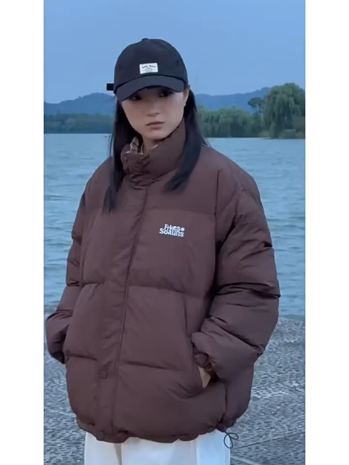 Autumn and winter Japanese couple stand-up collar thickened warm reversible cotton coat loose trendy brand cotton coat women's bread coat