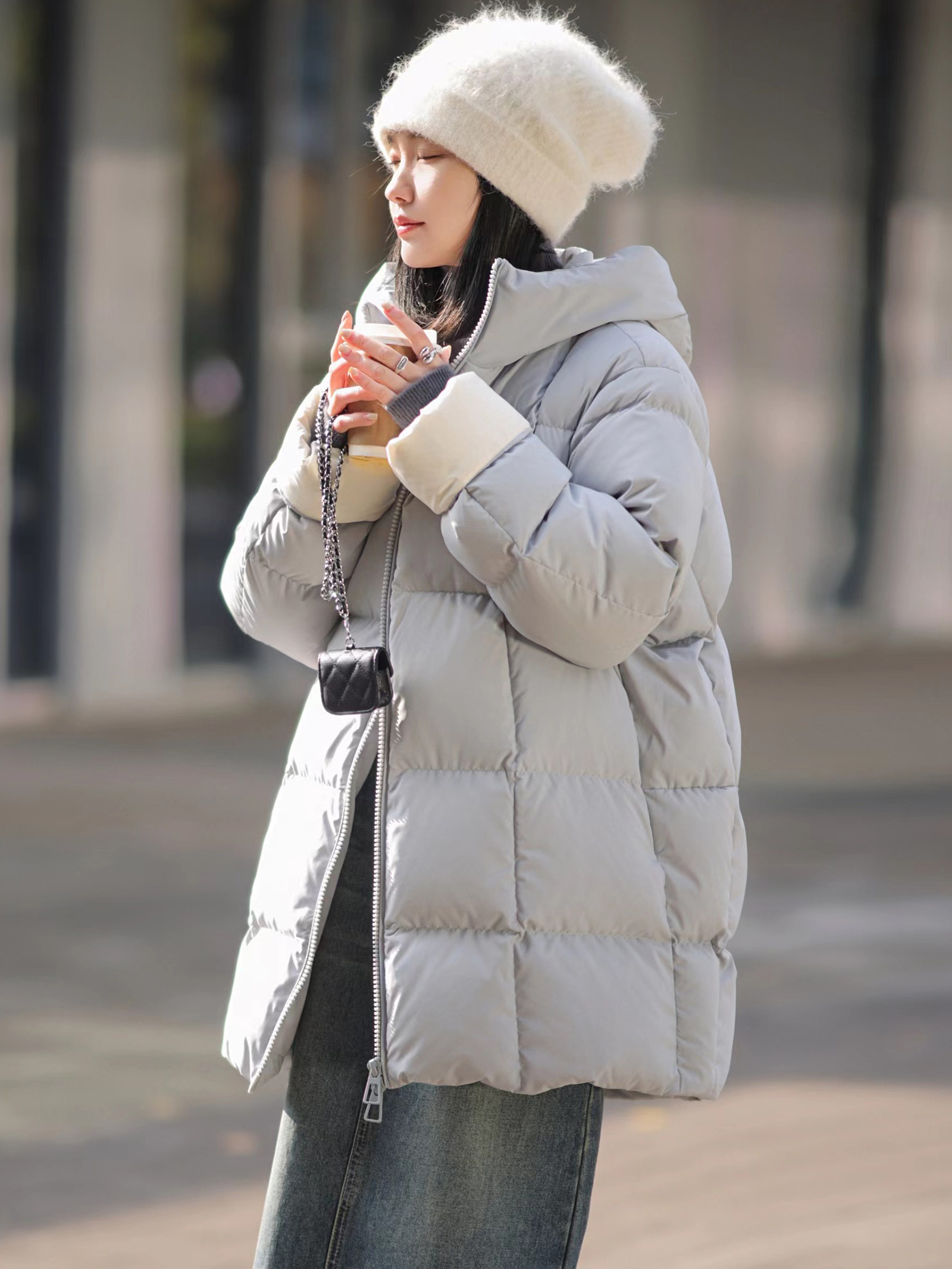 韓版中長款羽絨服棉服抗寒大被子｜寬鬆時尚羽絨服女冬連帽外套