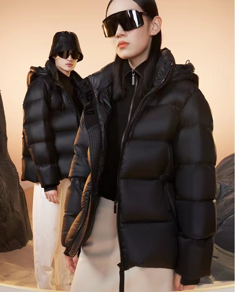 白鴨絨2023新款冬季黑金長款情侶加厚高端白鴨絨羽絨服男女同款