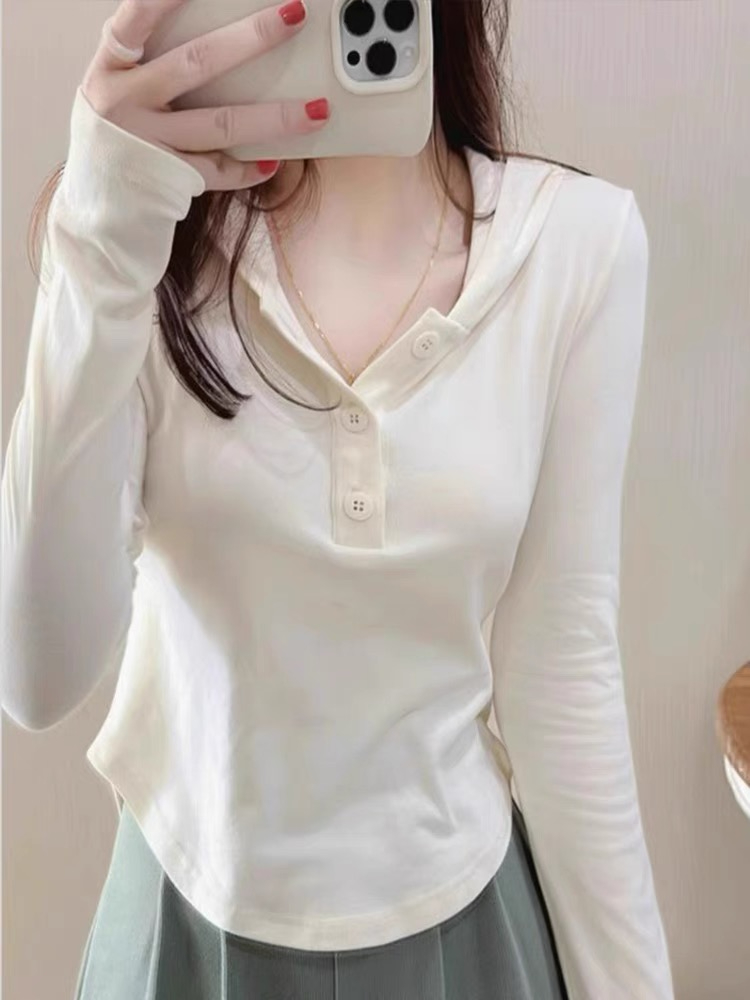 Back collar 60 cotton 37 polyester 3 spandex new autumn and winter casual long-sleeved T-shirt hoodie
