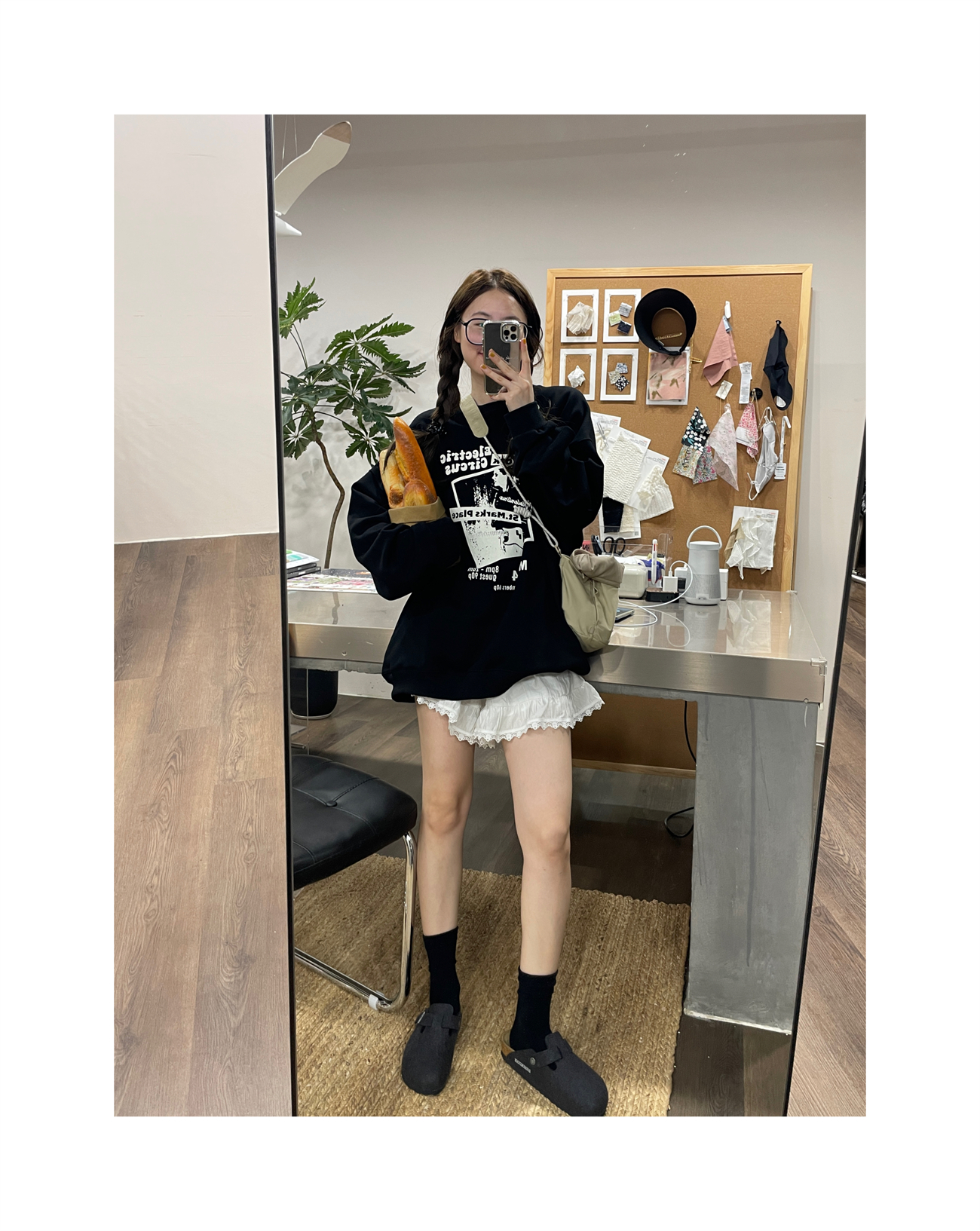 韓國新款華棉複合薄款310克/加絨410克 秋冬裝衛衣女印花寬鬆大碼