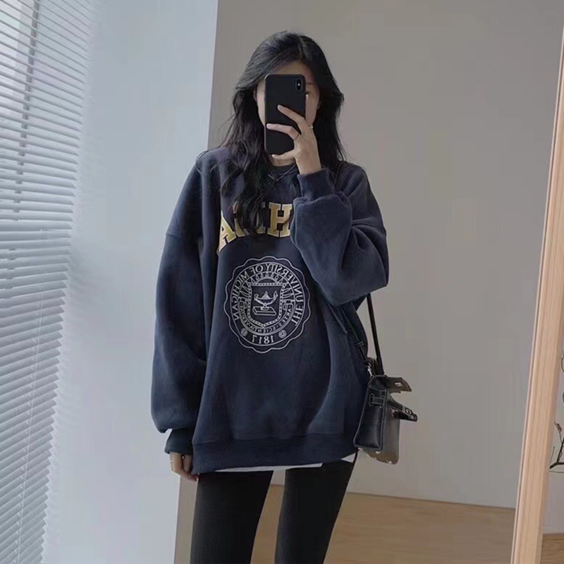 Official photo plus velvet 250g / David's round neck autumn and winter sweatshirt for women plus velvet