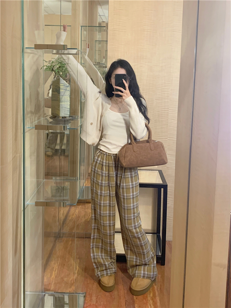 Actual shot~Autumn slim and versatile casual pants and suspender cardigan suit for women
