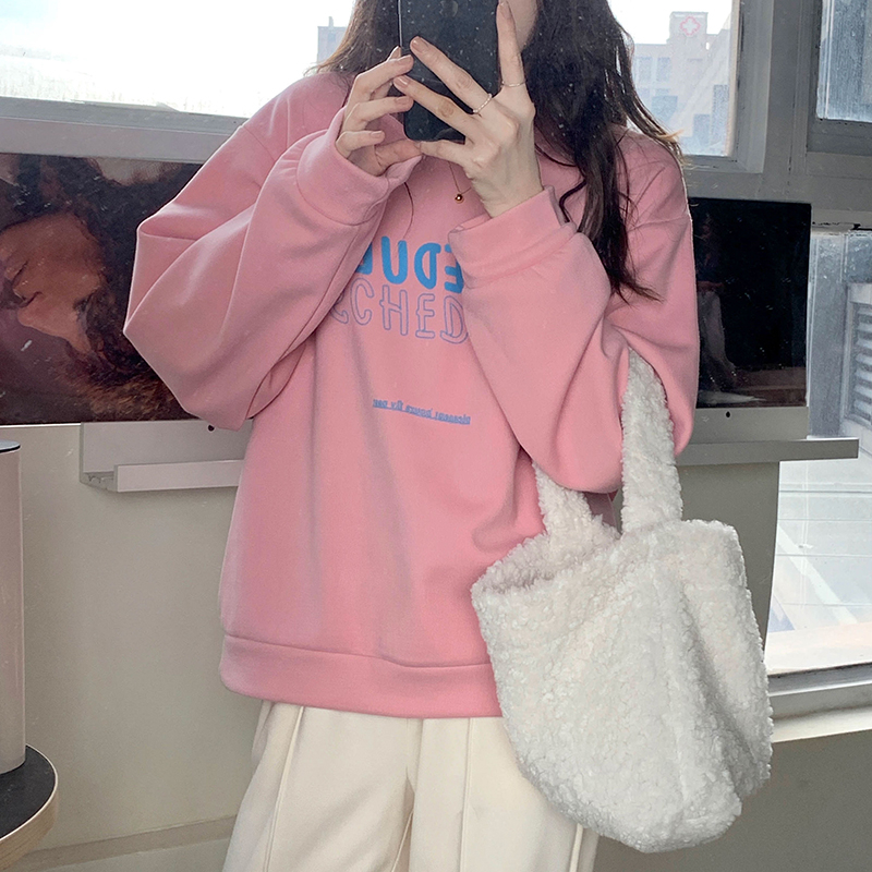 Official photo plus velvet 250g / David's round neck autumn and winter sweatshirt for women plus velvet