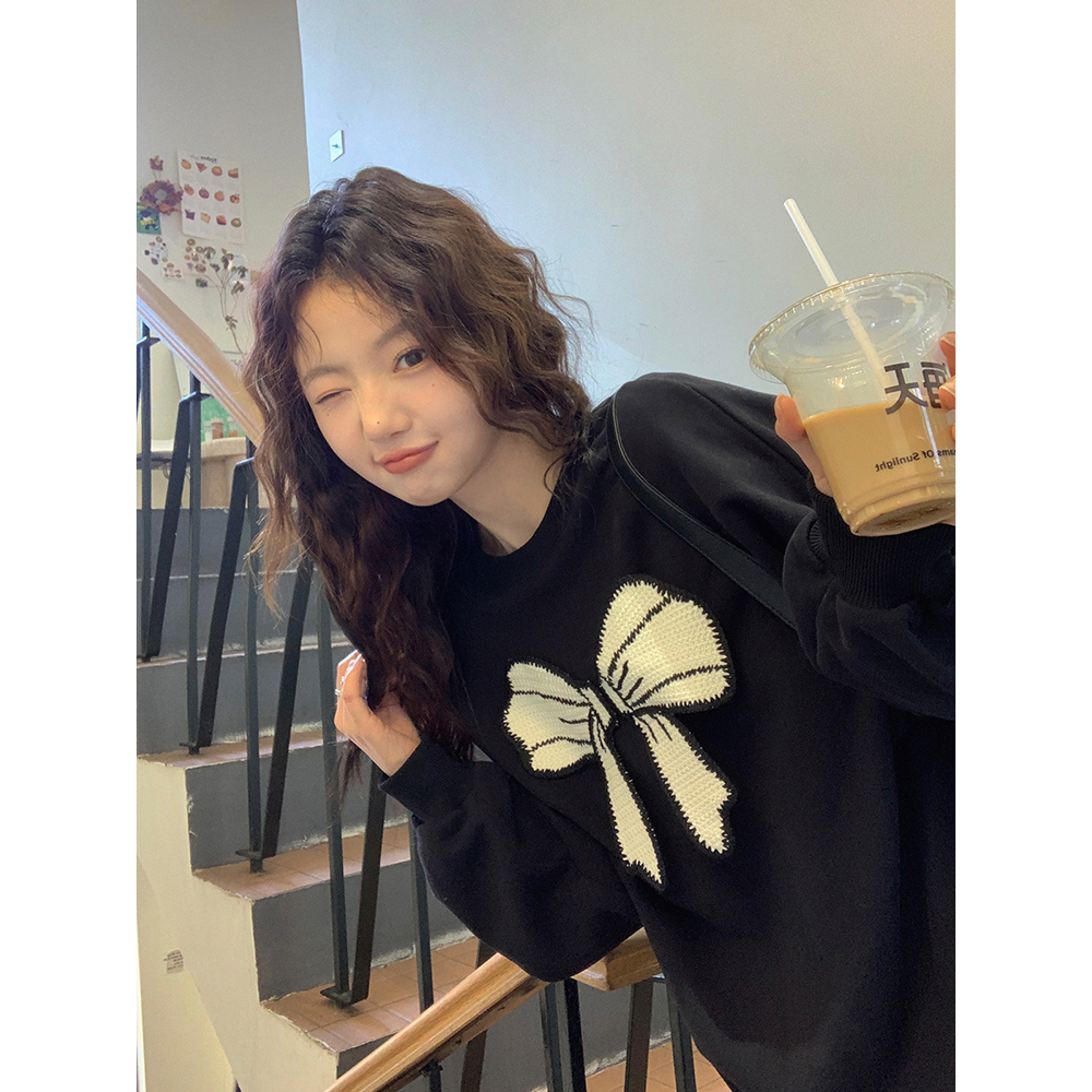 韓國新款華棉複合薄款310克/加絨410克 秋冬裝衛衣女印花寬鬆大碼