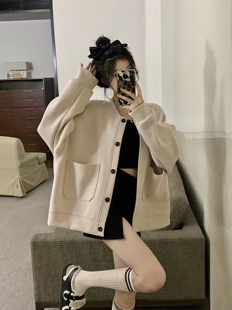 小眾設計短款上衣短外套高級感秋冬款新款春女裝百搭寬鬆高檔外搭