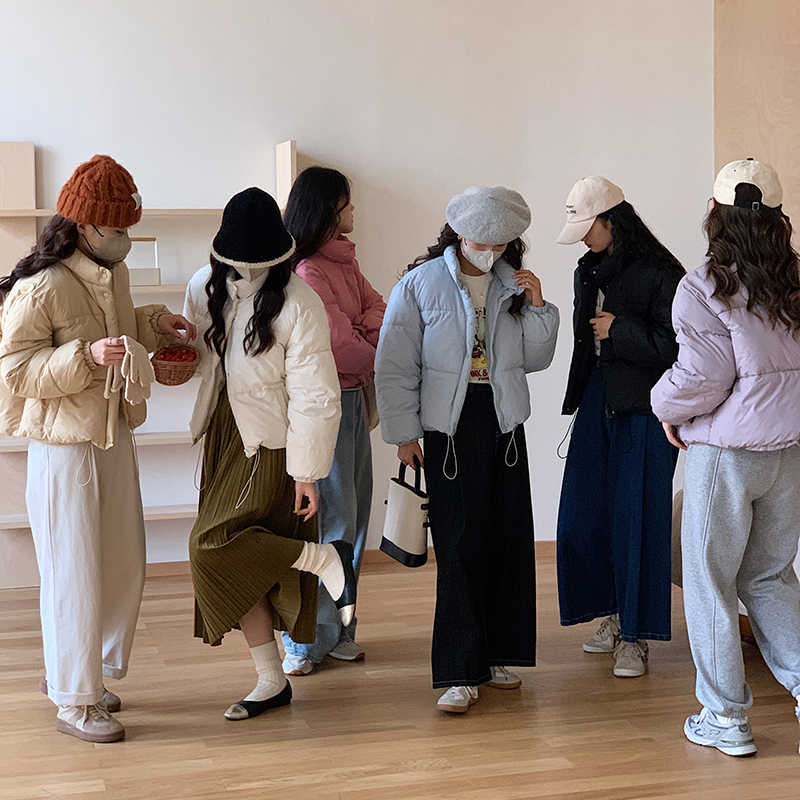 短款立領羽絨棉服棉衣女2023冬季新款韓版寬鬆加厚麵包服棉襖外套