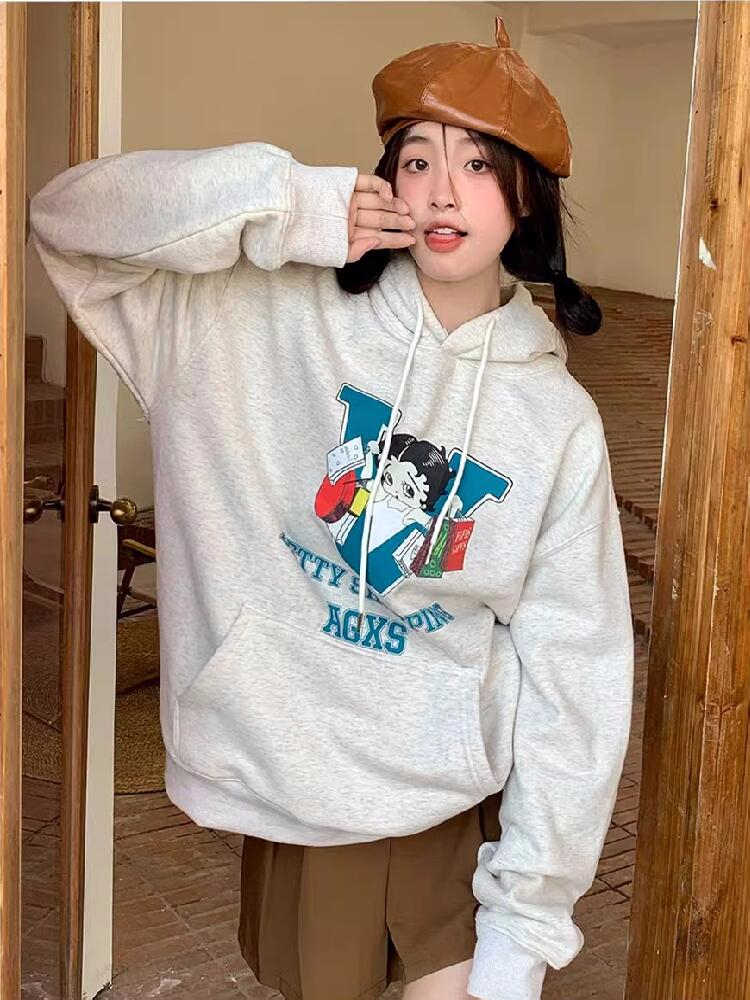 加絨250g / 大衛衣連帽秋冬款衛衣女加絨