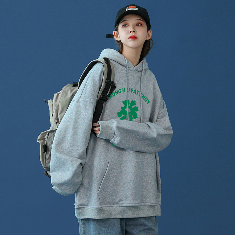250g plus fleece / hooded sweatshirt for women autumn and winter sweatshirt with fleece