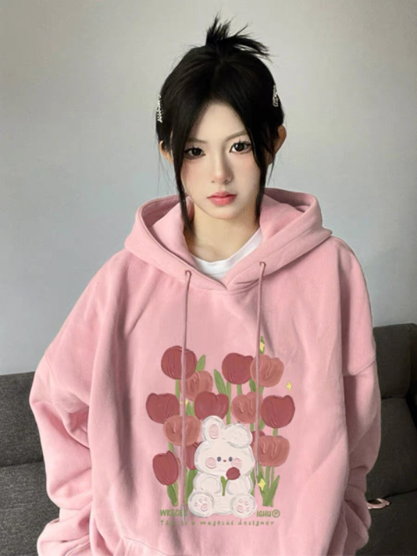 American ins hooded sweatshirt women dopamine autumn wear 2023 new hooded jacket