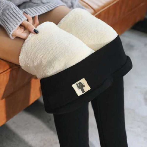 New autumn and winter cotton-containing velvet thickened high-waisted leggings for outer wear slim-fitting pants for female students