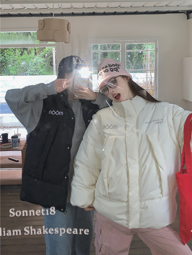 實拍袖子可拆卸兩穿棉衣棉服外套冬季新款情侶立領加厚麵包服