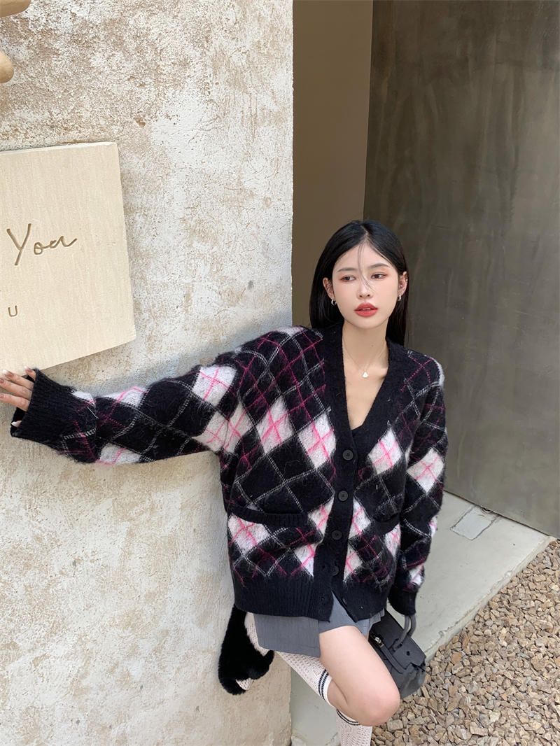 實拍 毛衣外套女秋中長款oversize慵懶風設計感寬鬆針織開衫