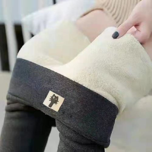 New autumn and winter cotton-containing velvet thickened high-waisted leggings for outer wear slim-fitting pants for female students