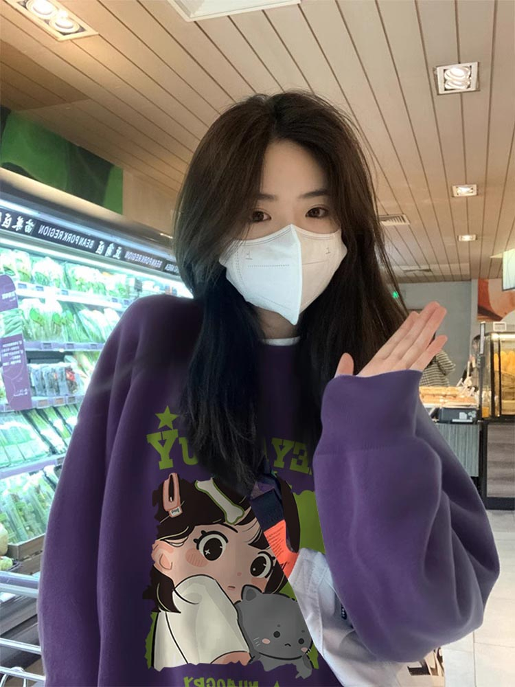 藝術生奶乖衛衣女多巴胺秋季穿搭2023新款設計感小眾寬鬆慵懶上衣