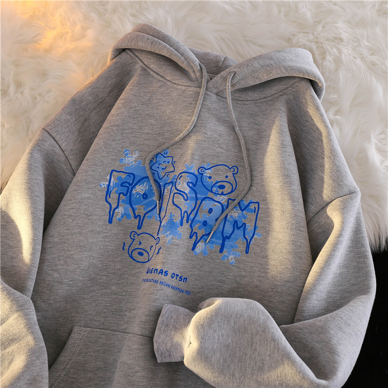 2023 New Loose Casual Women's Clothing, Velvet 250g / Large Hooded Autumn and Winter Sweater Women's Velvet