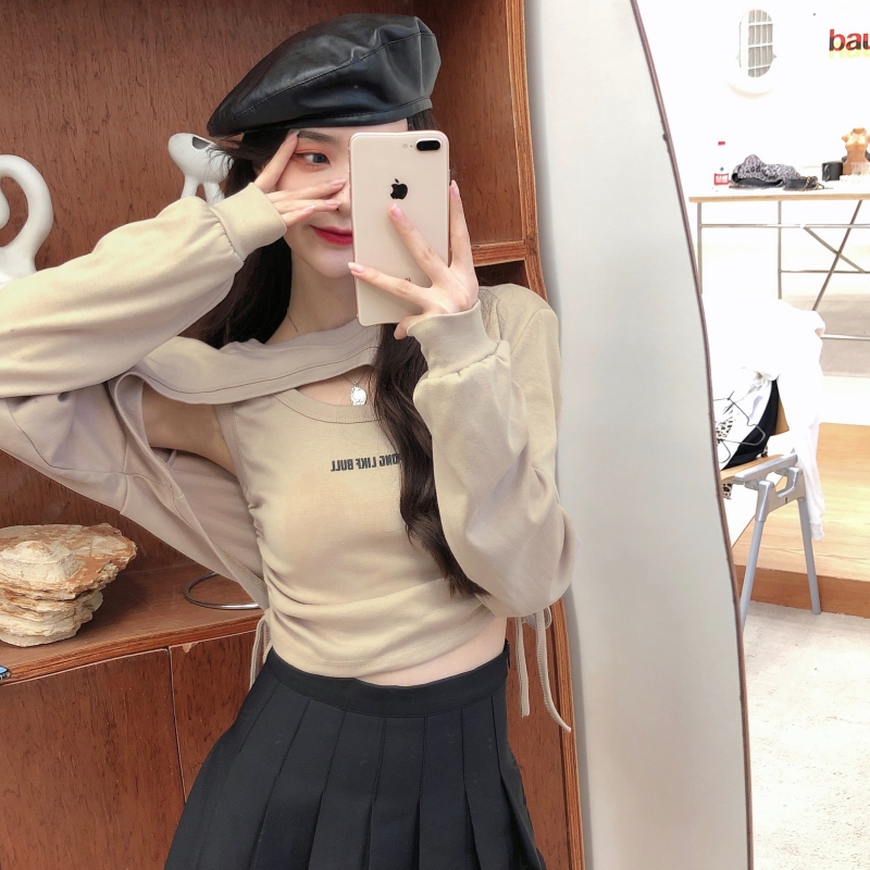 實拍 德絨 韓版保暖磨毛兩件套裝女長袖背心疊穿時尚外套秋冬