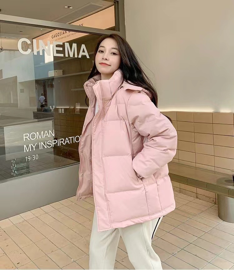 網圖中戲風棉服可拆帽休閒男女可穿簡約純色寬鬆型連帽羽絨棉服