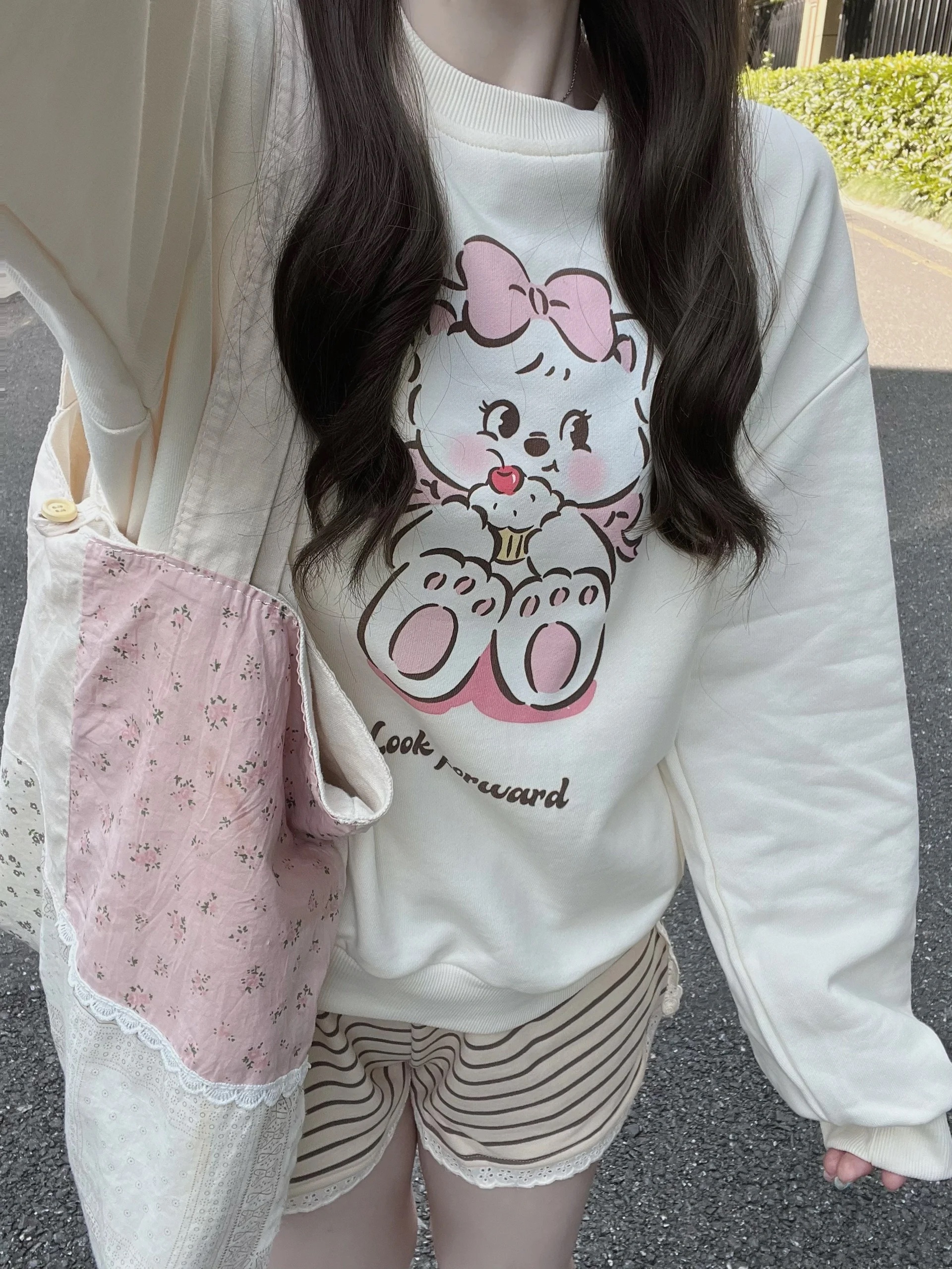 韓版新款華棉複合薄款310克/加絨410克 秋冬裝衛衣女印花寬鬆大碼