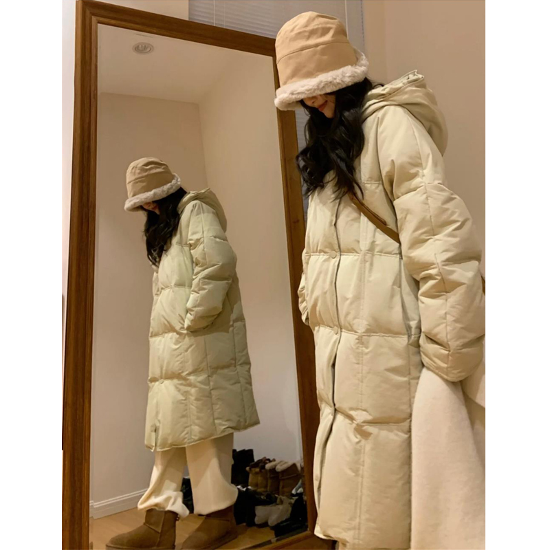 Korean style hooded 2023 winter new down jacket women's mid-length fashionable thickened bread coat cotton coat