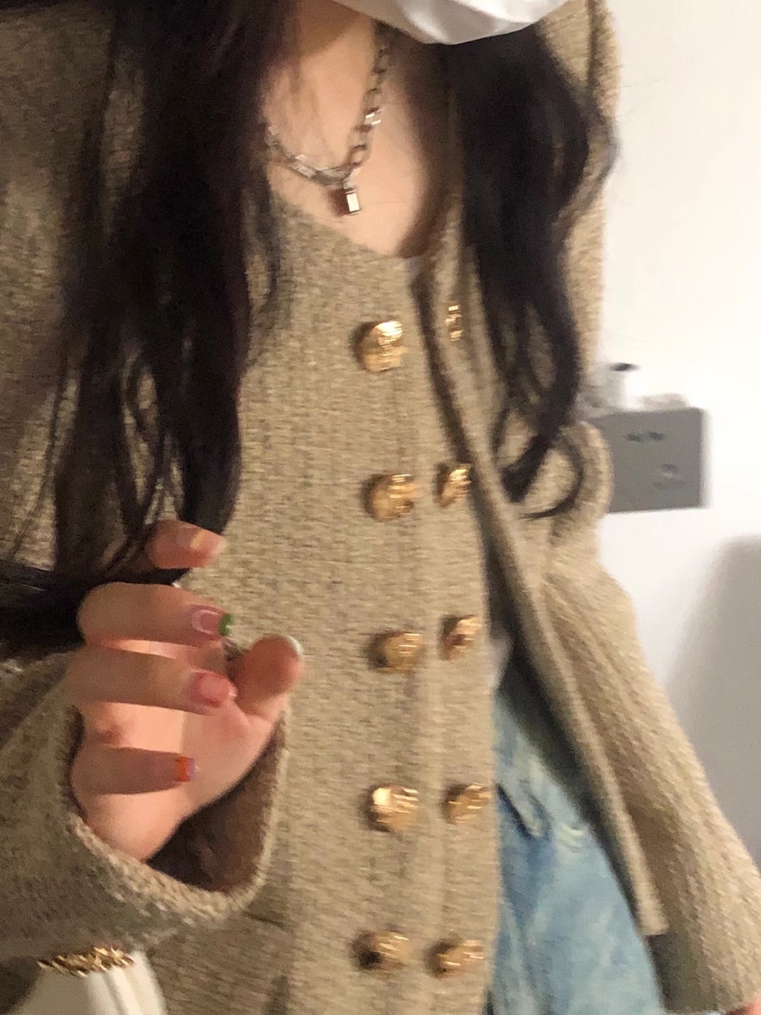 高級感小香風外套女氣質名媛短款春秋新款寬鬆百搭雙排扣開衫上衣