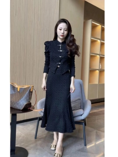 Mengting's national style lady's high-end design slim fit two-piece suit-0968