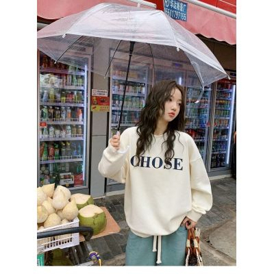 Harajuku BF thickened velvet pullover round neck sweatshirt for female students salt loose top autumn and winter coat lazy style