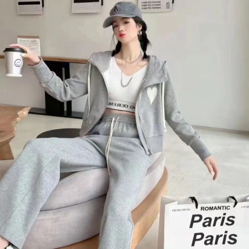 Casual fashionable sports suit for women 2023 spring, autumn and winter love style hooded loose slimming sweatshirt two-piece set#