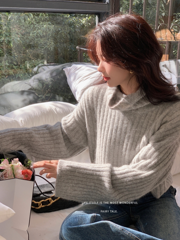Lilylikes進口秘魯超細羊駝毛輕奢高級感高領套頭毛衫
