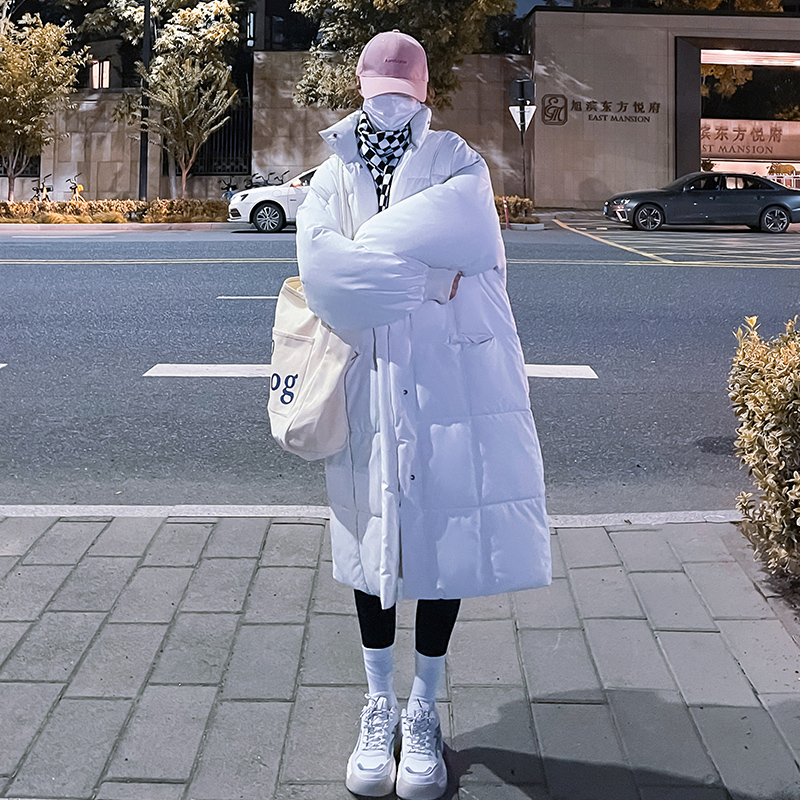 Actual shot of 2023 winter new Korean style cotton jacket for women, medium-length loose student down jacket, thickened bread jacket
