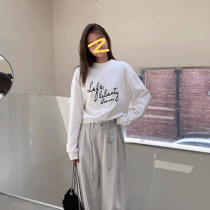 2023 new fashion student wear velvet 250g / large sweatshirt round neck autumn and winter sweatshirt for women plus velvet