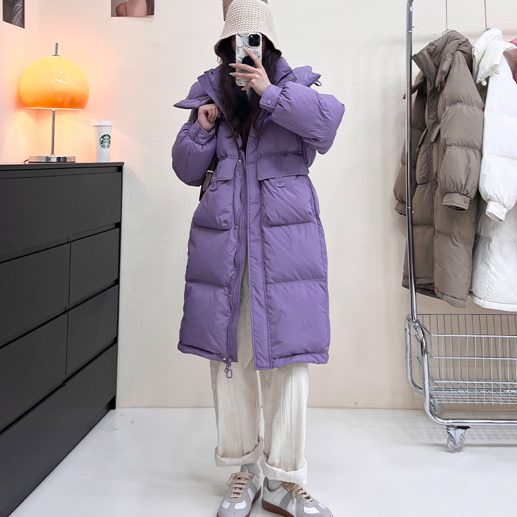 Down Cotton Jacket 2023 Winter New Korean Cotton Jacket Waist Mid-Length Thick Slim Hooded Versatile Women's Jacket