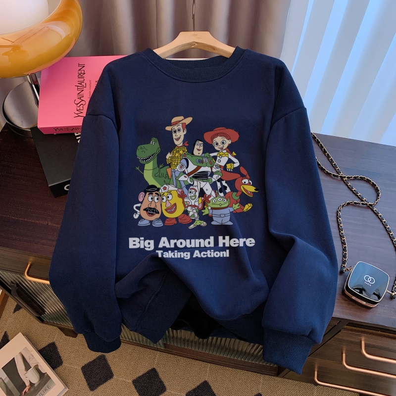 Actual shot of pure cotton-Hua Mian/thin 330g/plus velvet 420g autumn and winter sweatshirt for women