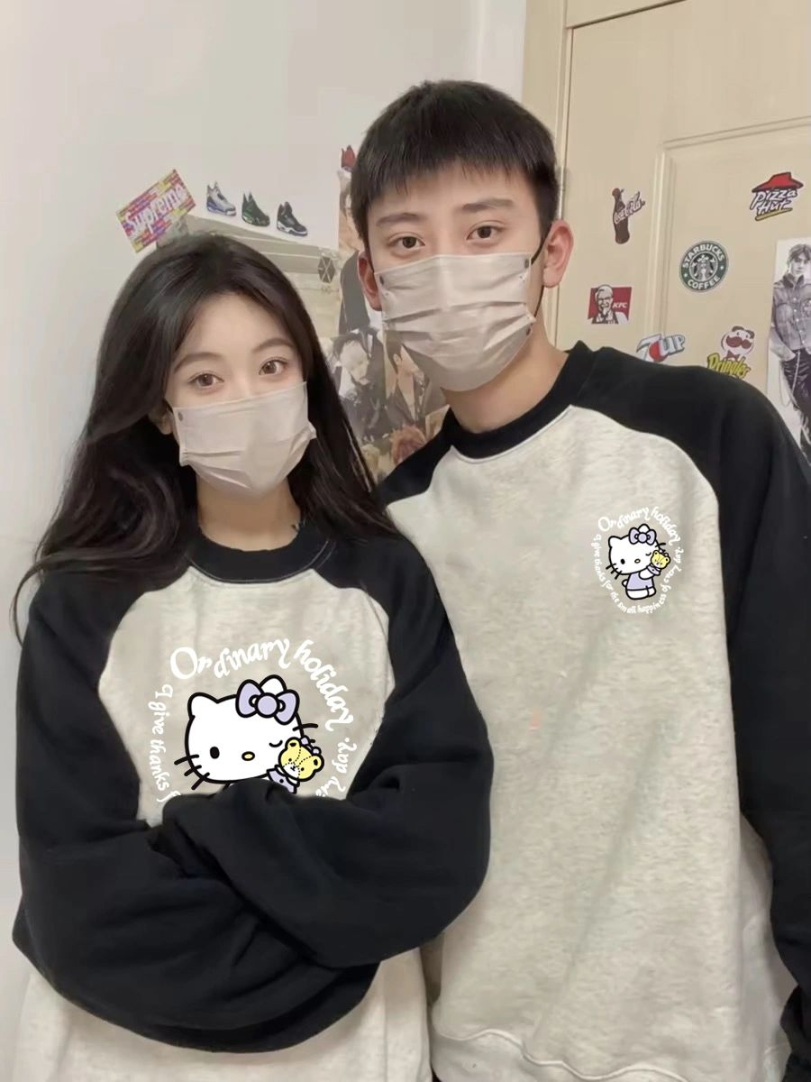 食毛華棉複合牛奶絲300克超柔銀狐絨400克前 印花拼色衛衣女
