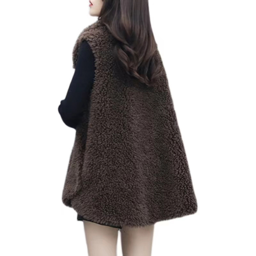 Double-sided velvet autumn and winter new Korean style loose fashion vest fleece jacket for women