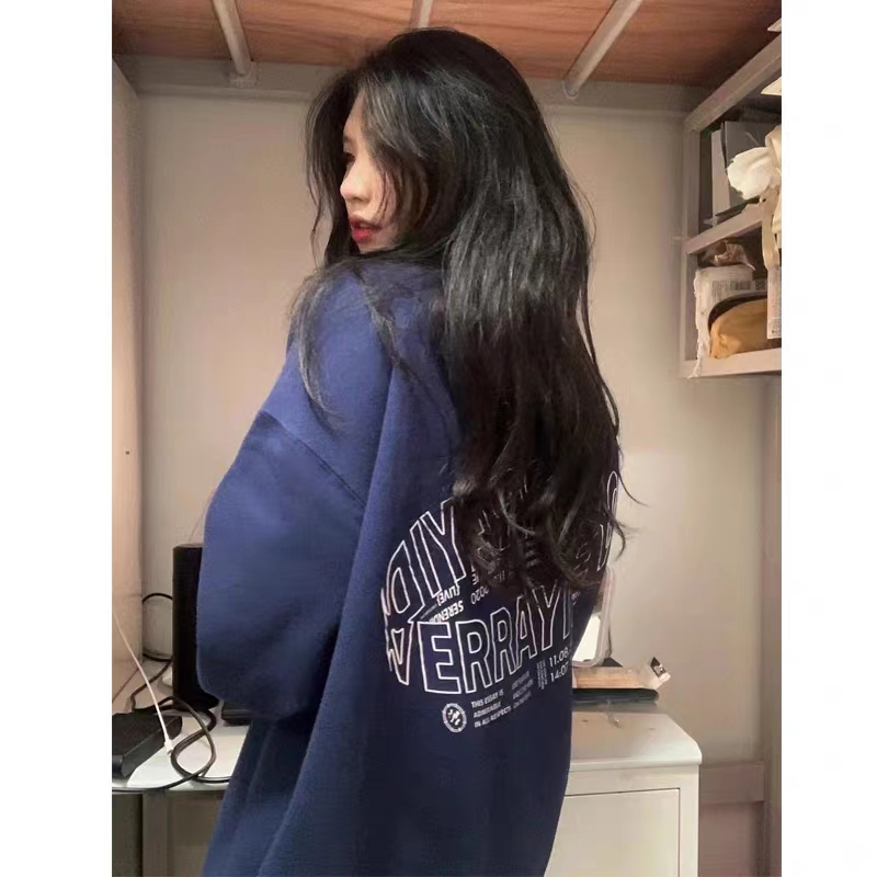 薄款華棉牛奶絲 加絨華棉銀狐絨 圓領印花衛衣女情侶質量