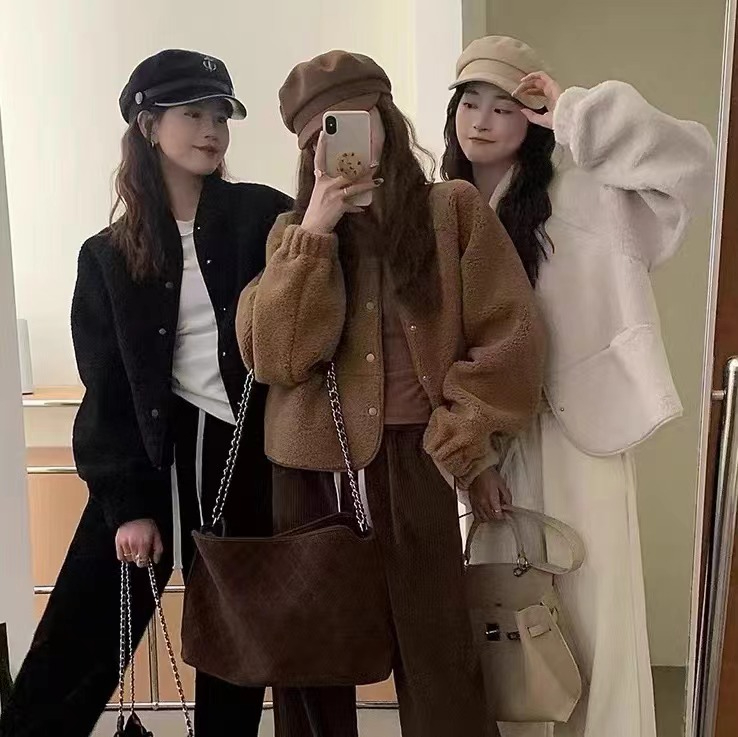 羊羔絨百搭外套女秋冬2023新款高級感短款上衣