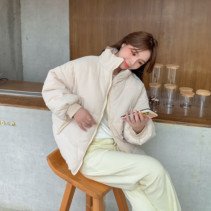 Short cotton-padded jacket for women 2023 new winter style small Korean version loose thickened bread coat student cotton-padded jacket trendy